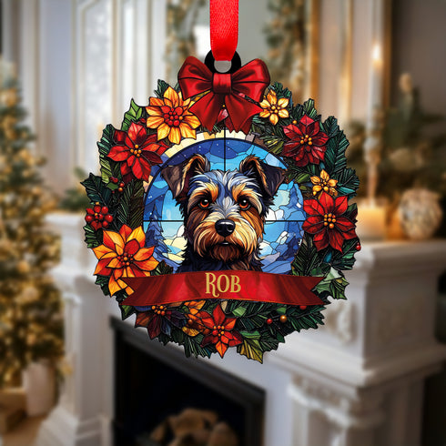 Border Terrier Wreath Christmas Decoration